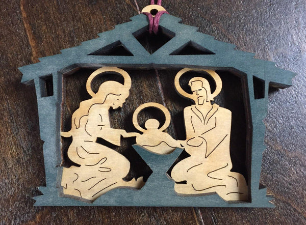 Wooden Nativity Ornament